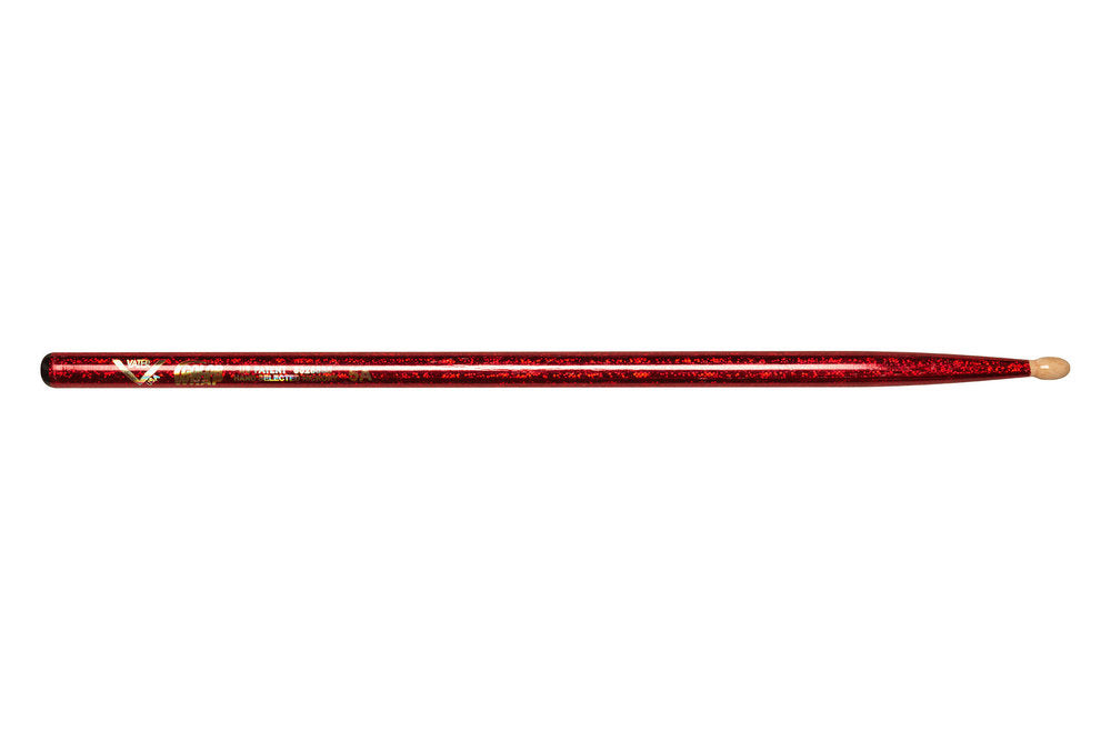 Vater Color Wrap 5A Red Sparkle bacchette per batteria, hickory, punta in legno