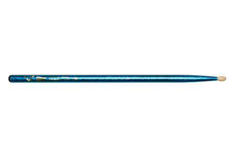 Bacchette per batteria Vater Color Wrap 5A Blue Sparkle, hickory, punta in legno