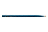 Bacchette per batteria Vater Color Wrap 5A Blue Sparkle, hickory, punta in legno