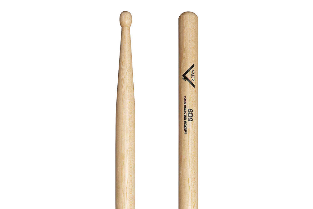 Vater SD9 bacchette per batteria, hickory, punta in legno