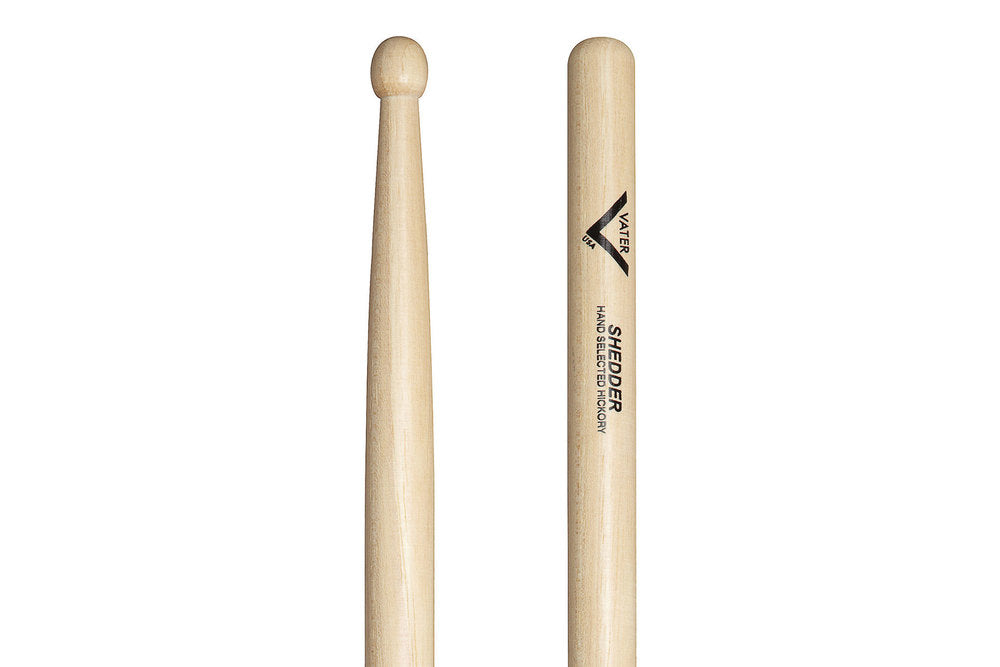 Vater Shedder bacchette per batteria, hickory, punta in legno