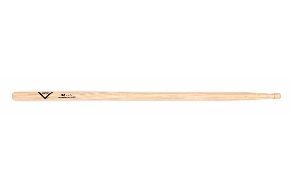 Vater 3A Lite bacchette per batteria, hickory, punta in legno