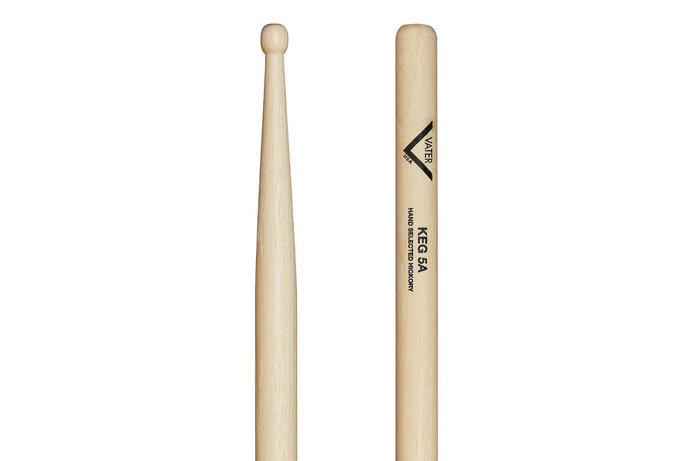 Vater 5A Keg bacchette per batteria, hickory, punta in legno