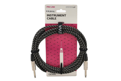 Cavo per strumenti GEWA Pro Line 6 m, tweed nero-bianco, jack dritto