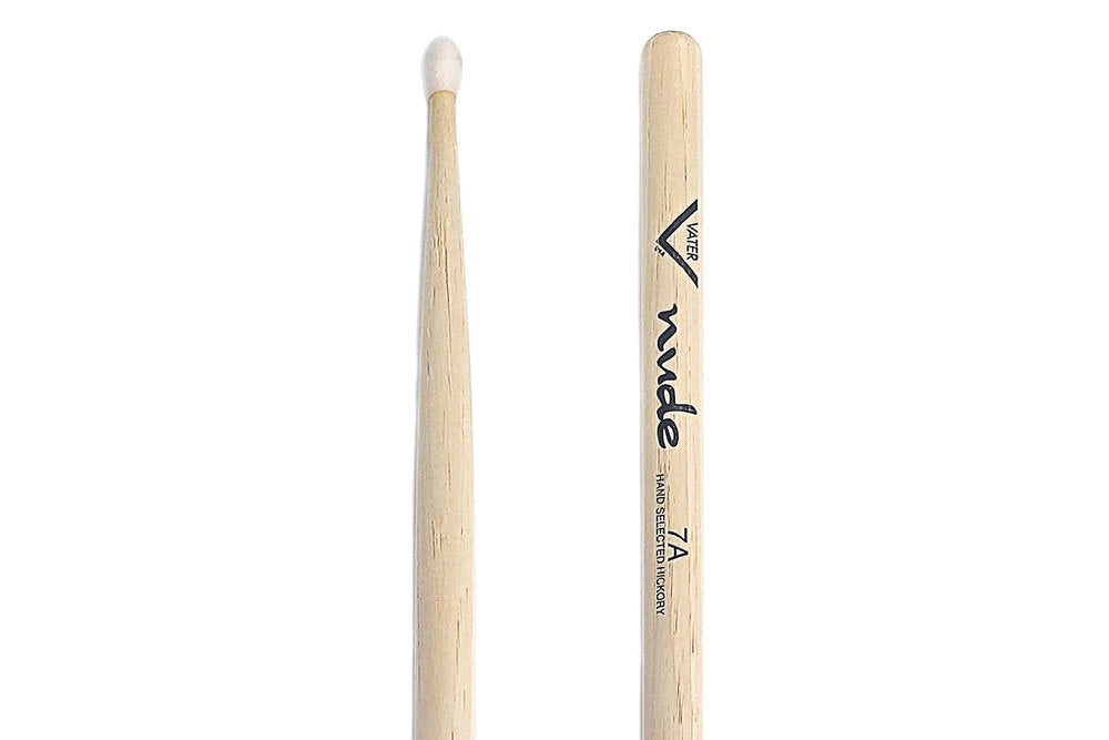 Bacchette per batteria Vater Nude Series 7A, hickory, punta in nylon