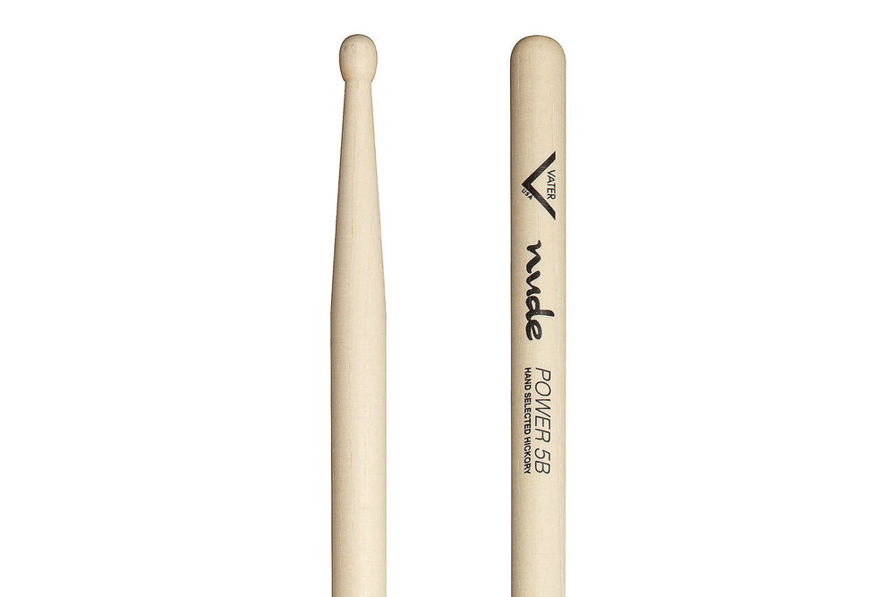 Vater Nude Series Power 5B bacchette per batteria, hickory, punta in legno
