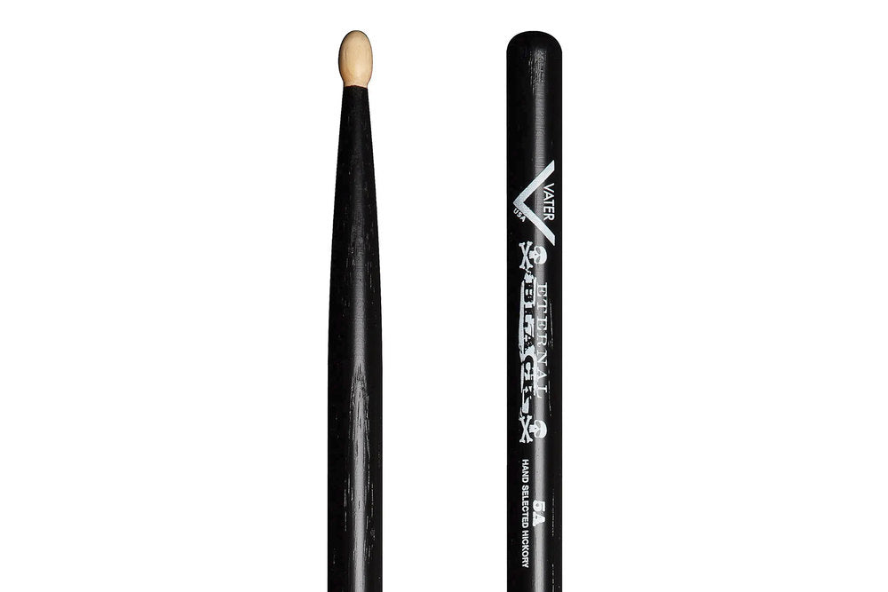 Vater Eternal Black 5A bacchette per batteria, hickory, punta in legno