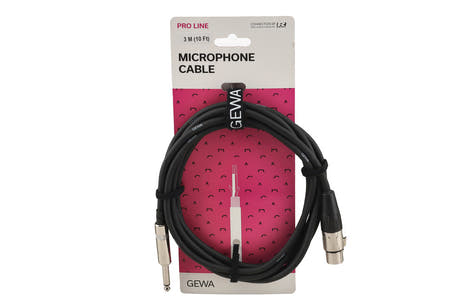 GEWA Pro Line cavo microfonico 3 m, XLR femmina a jack mono