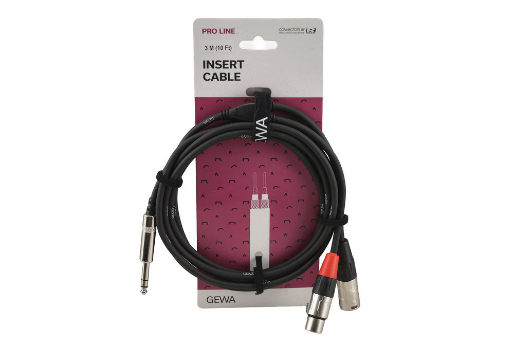 GEWA Pro Line cavo insert 3 m, jack stereo a XLR maschio e XLR femmina