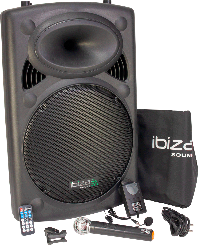 Ibiza Altoparlante Portatile con 15" Basso (Nero, 800W)