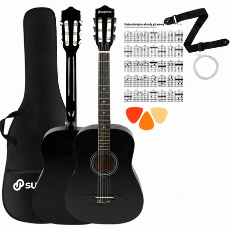 Suprimo CGS2 BK set di chitarra classica 4/4, nero