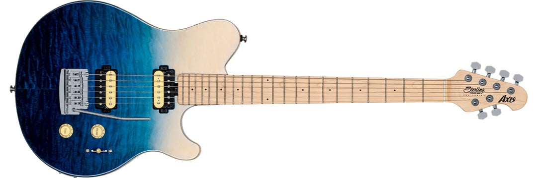 Sterling By Music Man Axis AX3QM, Blu Spectrum