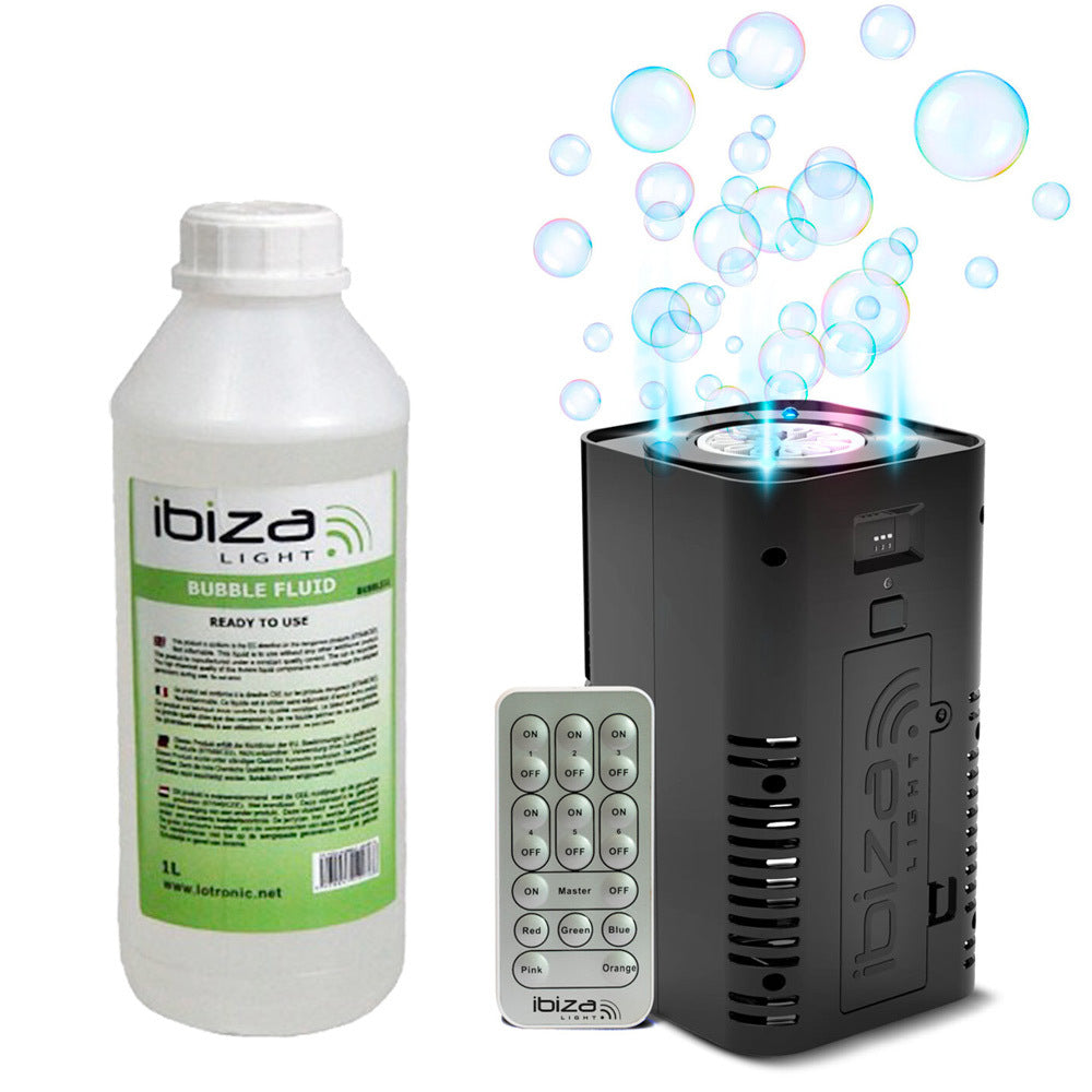 Ibiza Macchina per bolle di sapone a batteria LED/Liquido
