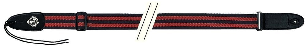 Tracolla per chitarra Fire & Stone Cotton-Edition in cotone, nero/rosso