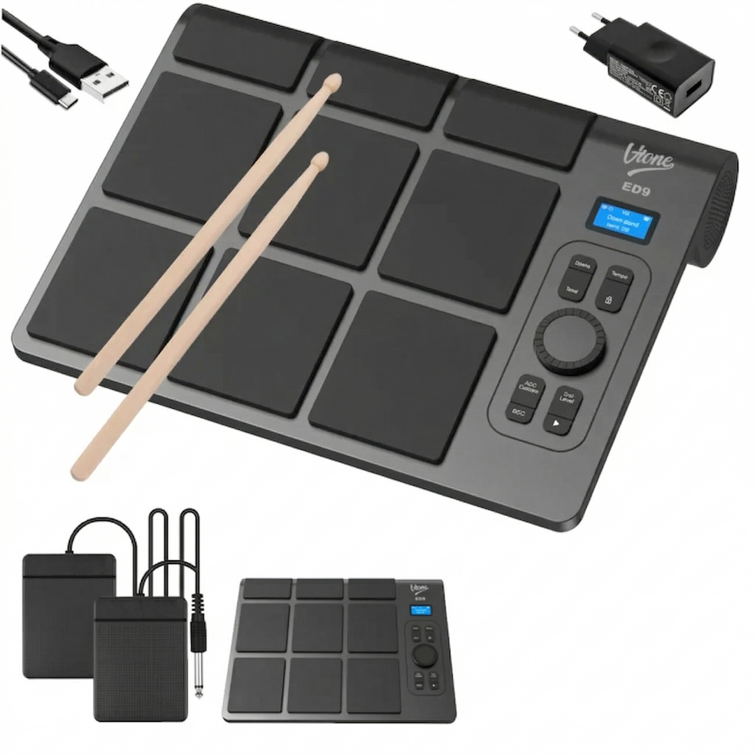 V-TONE ED9 batteridrevet elektronisk tromme Pad