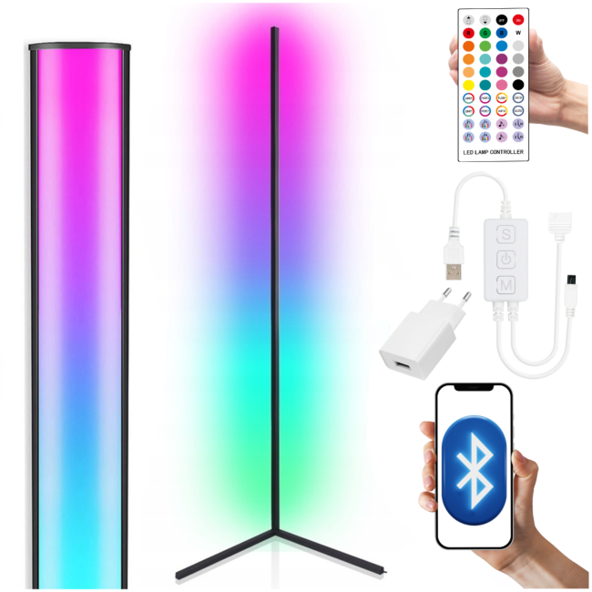 LIGHT4ME Lampada da pavimento angolare a stelo 1