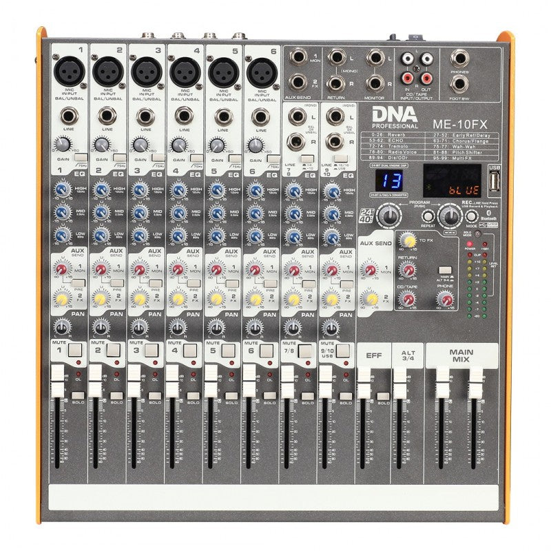 DNA ME-10FX mixer audio - 10 canali USB Bluetooth