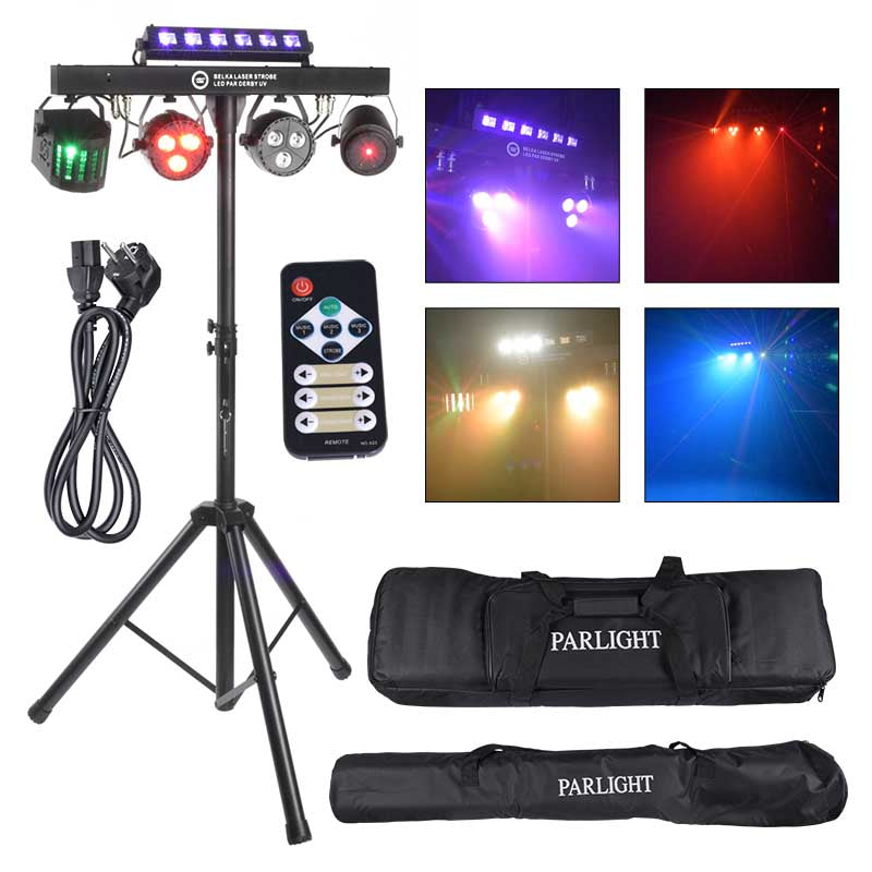 LIGHT4ME T-BAR LASER STROBE LED PAR DERBY UV IR multieffetto