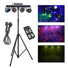 LIGHT4ME T-BAR LED PAR BLOMSTERKUGLE LASER UV STROBE illuminazione da discoteca multieffetto