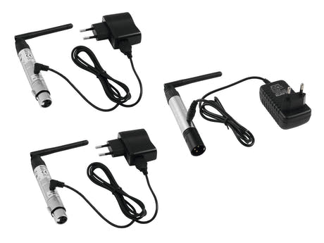 EUROLITE Set QuickDMX 1x Trasmettitore + 2x Ricevitore