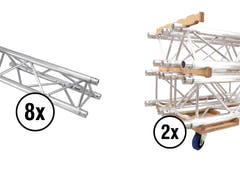 ALUTRUSS Set TRILOCK 6082-2000 + Tavola combinata per il trasporto di truss