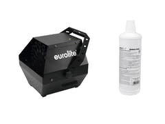 EUROLITE Set B-90 Macchina per bolle nera + Liquido per bolle 1l