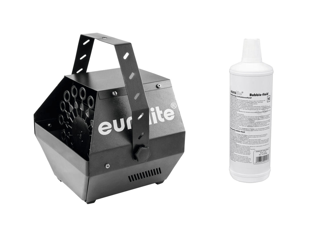 EUROLITE set B-100 Macchina per bolle black DMX + liquido per bolle 1l
