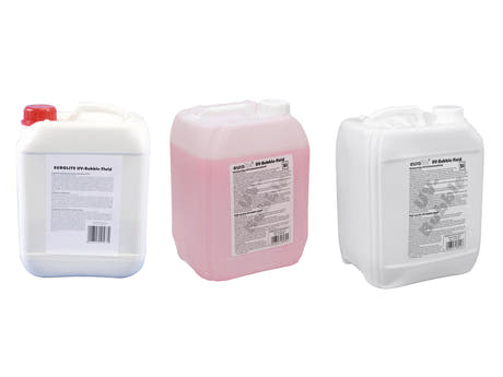 EUROLITE Set 3x UV Bubble Fluid 5l giallo + rosso + blu