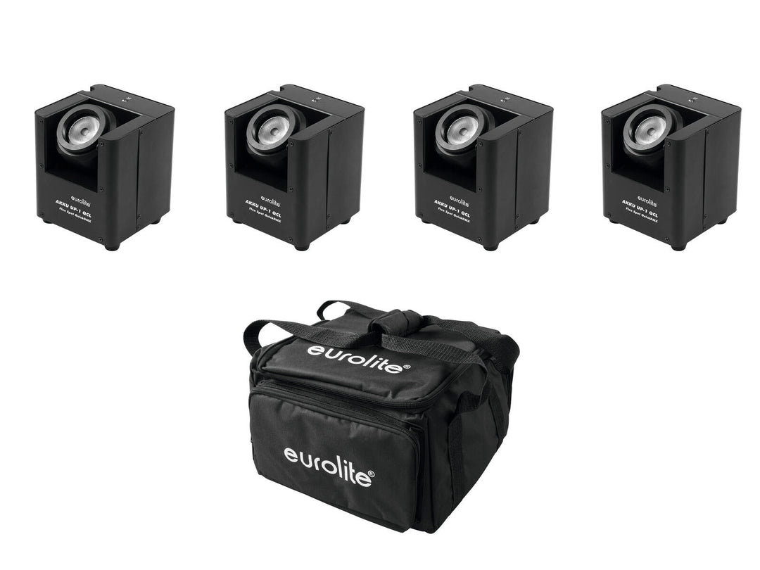 EUROLITE Set 4x AKKU UP-1 + SB-4 Borsa morbida