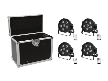 EUROLITE Set 4x LED SLS-603 + custodia EC-SL4M dimensione M