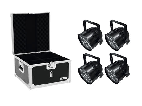 EUROLITE Set 4x LED PAR-56 QCL Short bk + Custodia EPS