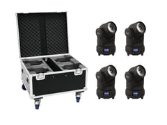 EUROLITE Set 4x LED TMH-X1 Teste Mobile Beam + Custodia