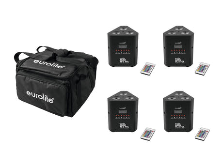 Set EUROLITE 4x AKKU TL-3 QuickDMX + Soft Bag