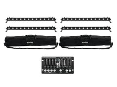 EUROLITE Set 4x LED BAR-12 QCL RGBW + 2x Borsa morbida + Controller