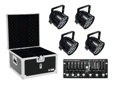 EUROLITE Set 4x LED PAR-56 HCL bk + Custodia + Centralina
