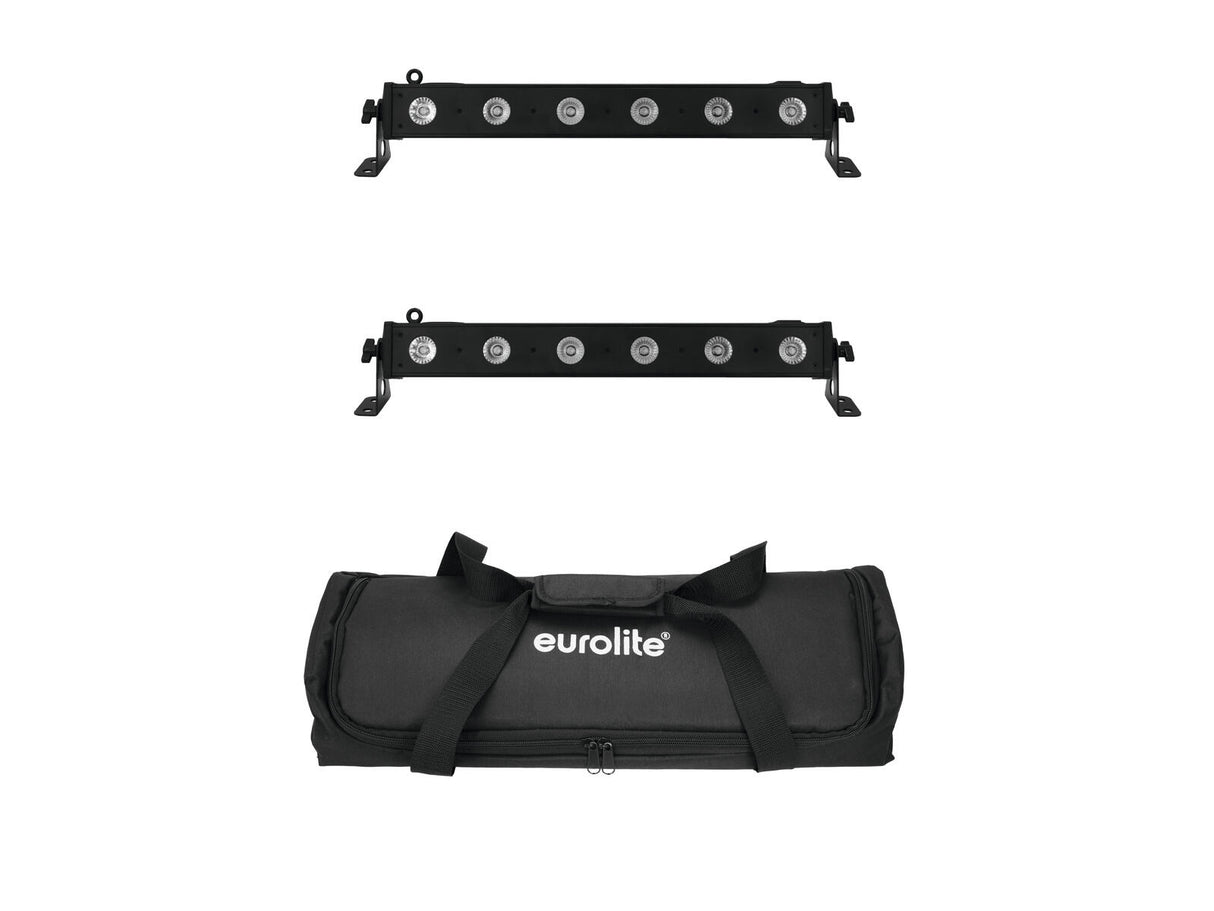 EUROLITE Set 2x LED BAR-6 QCL RGBA + Soft Bag