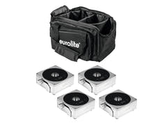 EUROLITE Set 4x AKKU IP Flat Light 1 chrome + Borsa morbida
