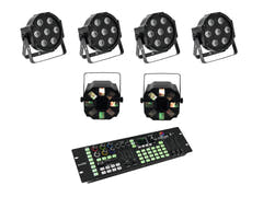 EUROLITE Set 4x LED SLS-7 HCL Floor + 2x LED FE-700 + controller DMX LED Color Chief