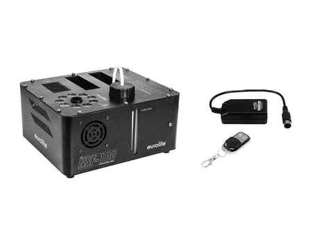EUROLITE Set NSF-100 LED DMX Hybrid Spray Fogger + telecomando wireless WRC-4