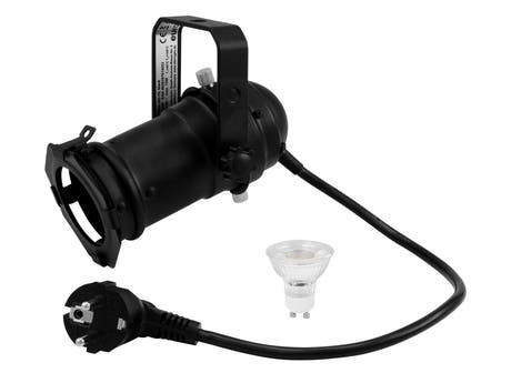 EUROLITE Set PAR-16 Spot GU-10 nero + GU-10 230V LED SMD 7W 6400K