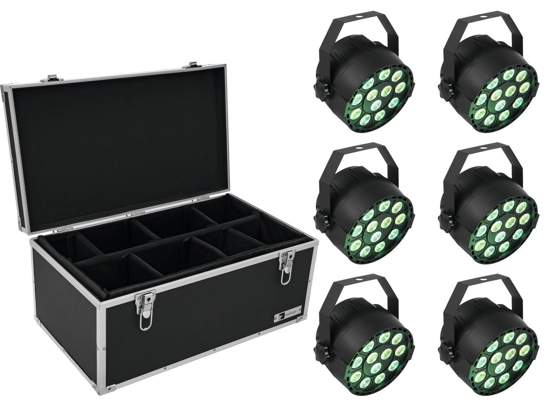 EUROLITE Set 6x LED PARty TCL Faretto + Custodia TDV-1