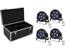 EUROLITE Set 4x LED SLS-603 TCL UV da pavimento + Case TDV-1