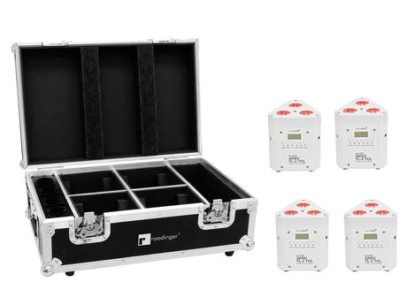 EUROLITE Set 4x AKKU TL-3 TCL white + Case con funzione di ricarica