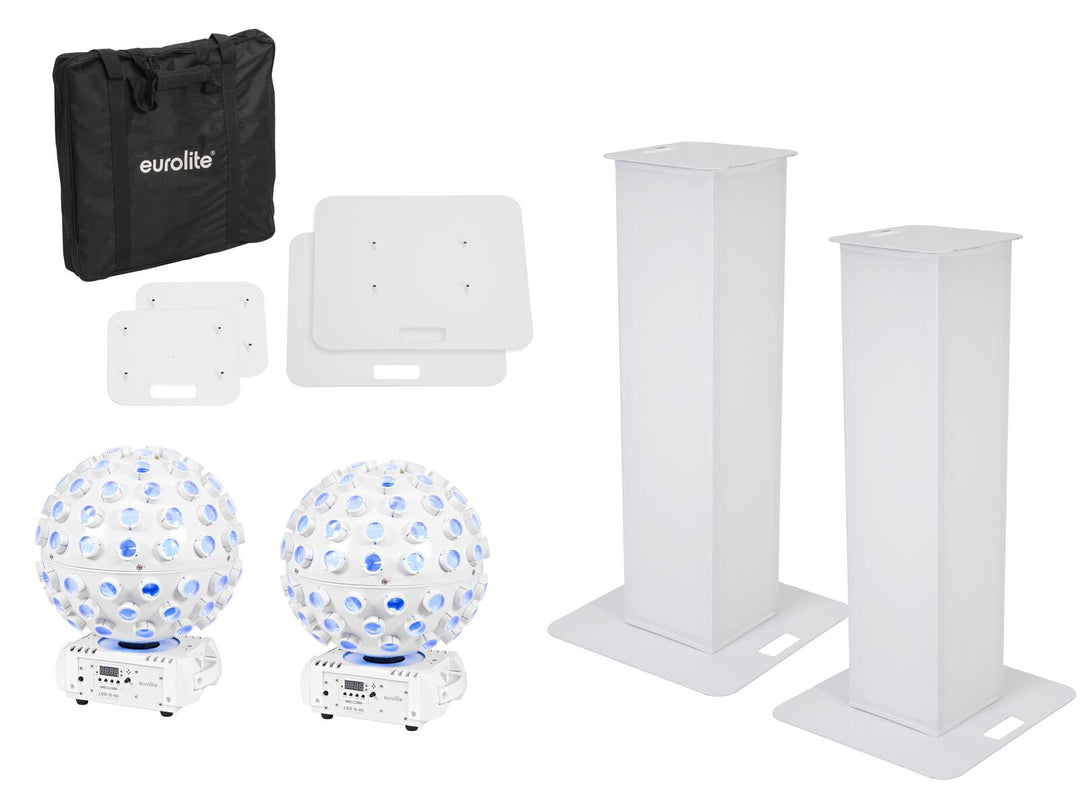 EUROLITE Set 2x Supporto Stage 100cm + 2x LED B-40 Beam Effect bianco