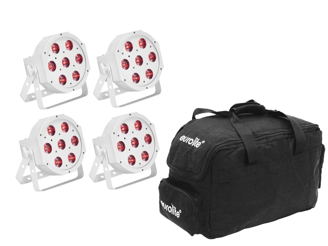 EUROLITE Set 4x LED SLS-7 HCL Spot bianco + Borsa morbida
