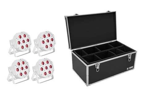 EUROLITE Set 4x LED SLS-7 HCL Floor bianco + Custodia