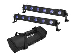 EUROLITE Set 2x LED BAR-6 QCL RGB+UV Bar + Borsa morbida