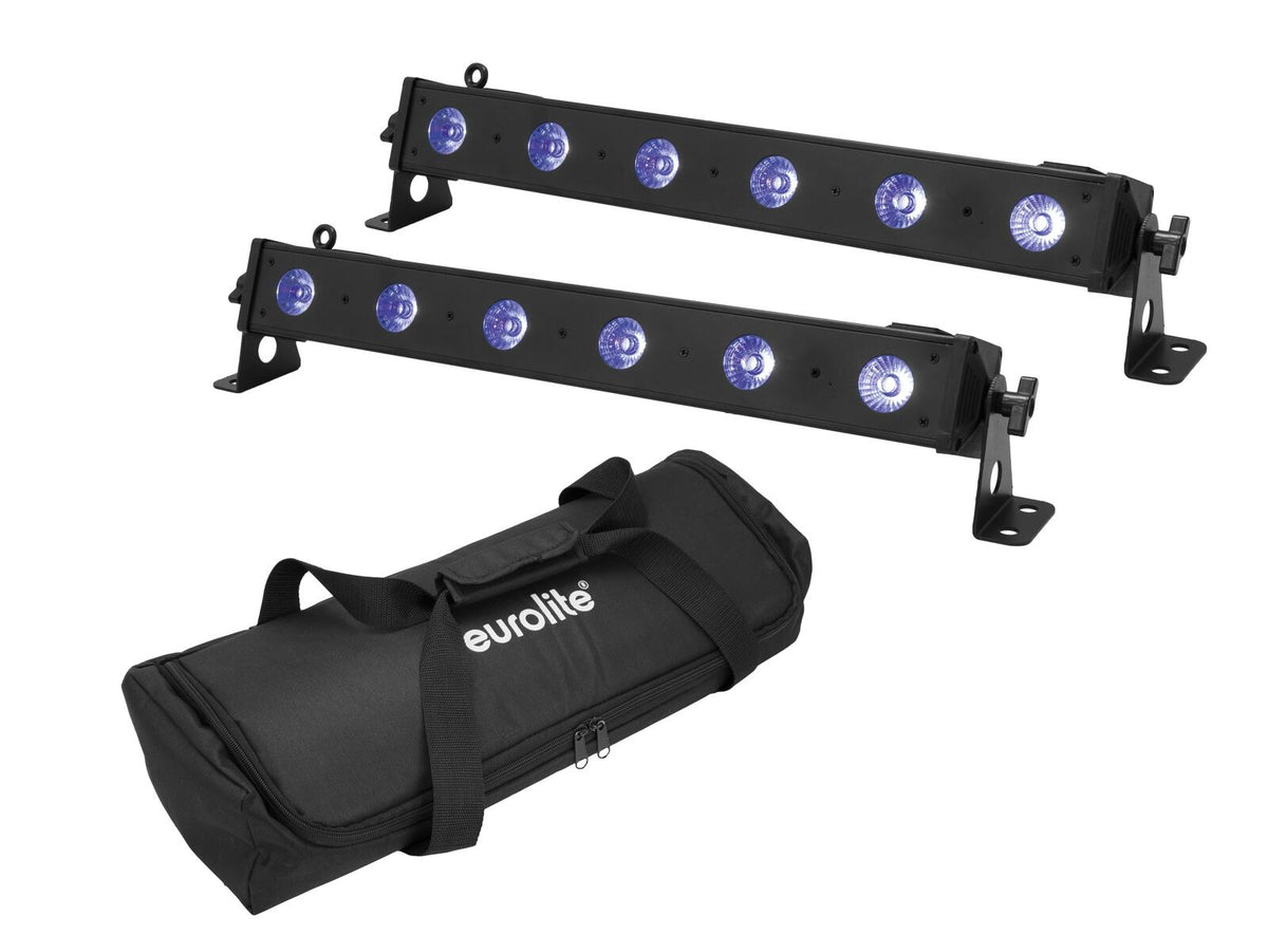 Eurolite Set 2x BARRE LED-6 QCL RGB+UV Bar + Soft Bag