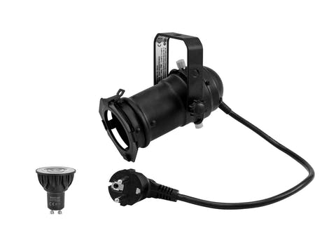 EUROLITE Set Faretto PAR-16 bk + GU-10 230V COB 5W LED 1800-3000K dim2warm