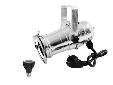 Set EUROLITE PAR-20 Spot sil + PAR-20 230V COB 6W E-27 LED 1800-3000K dim2warm